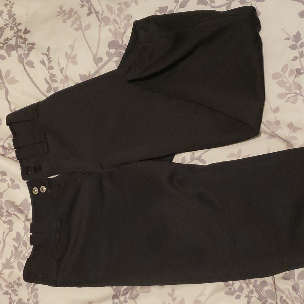 Mizuno Womens XS black softball pants with white belt